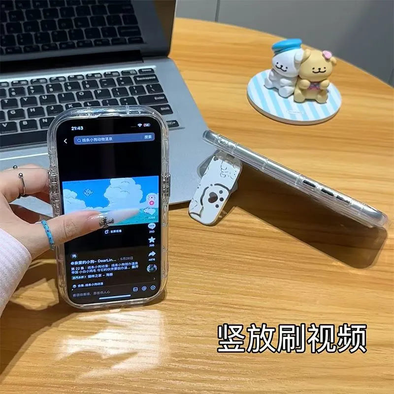 Lively little white dog is suitable for iphone
