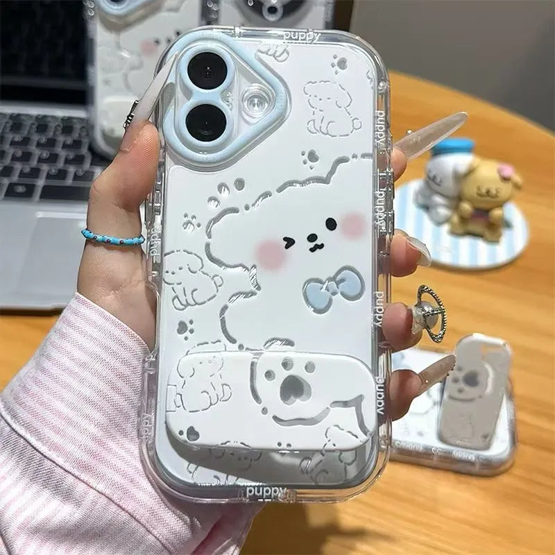 Lively little white dog is suitable for iphone