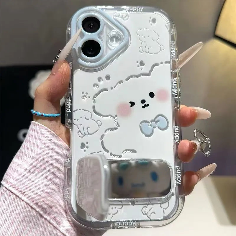 Lively little white dog is suitable for iphone