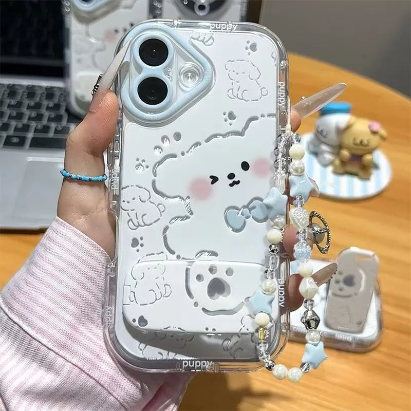 Lively little white dog is suitable for iphone