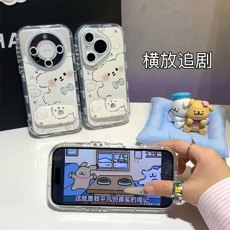 Lively little white dog is suitable for iphone