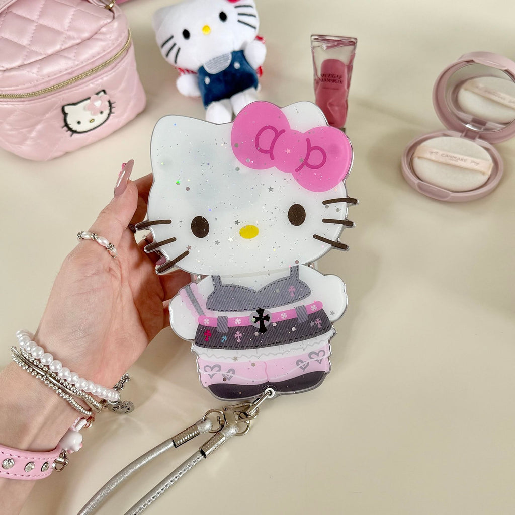 Cute Croxin HK makeup mirror lanyard for iPhone