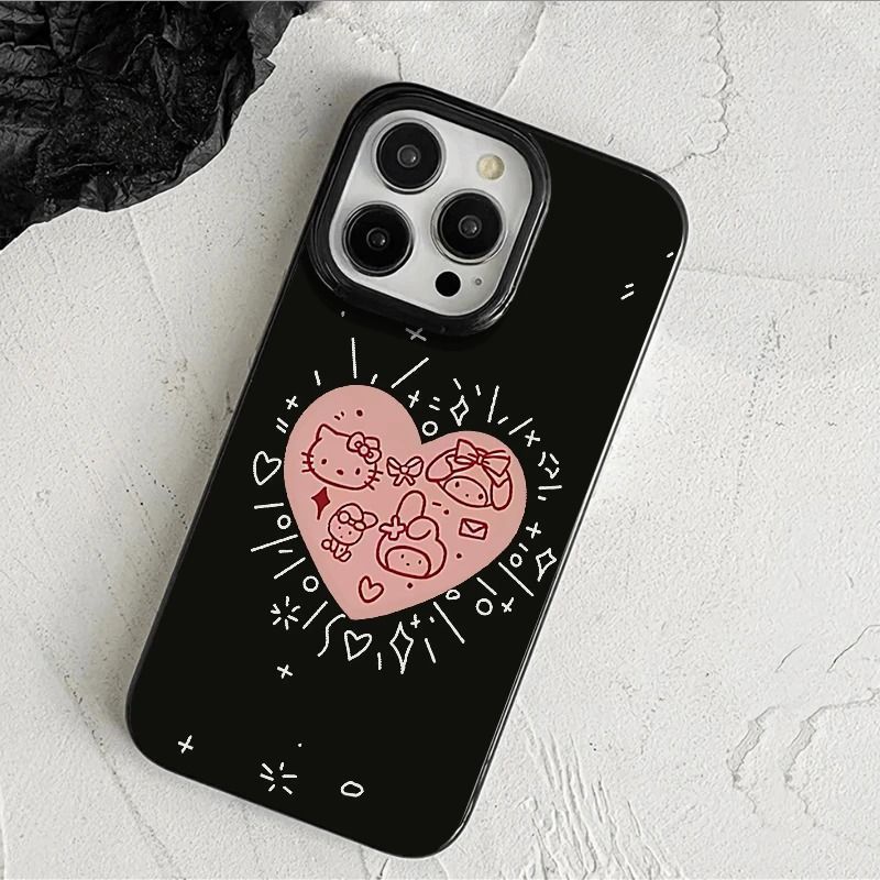 Love Sanrio is suitable for Apple 17PROMAX mobile phone case iPhone16 creative 15 large holes 14 soft case 13