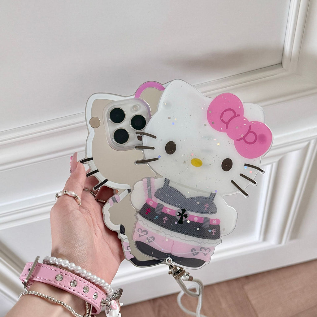 Cute Croxin HK makeup mirror lanyard for iPhone