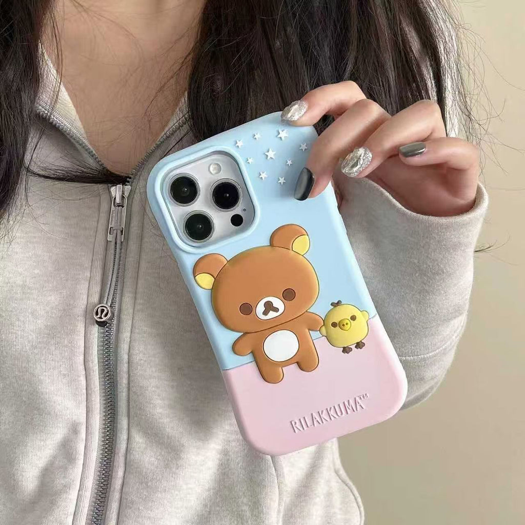 Cartoon cute small waist Kuma iphone case