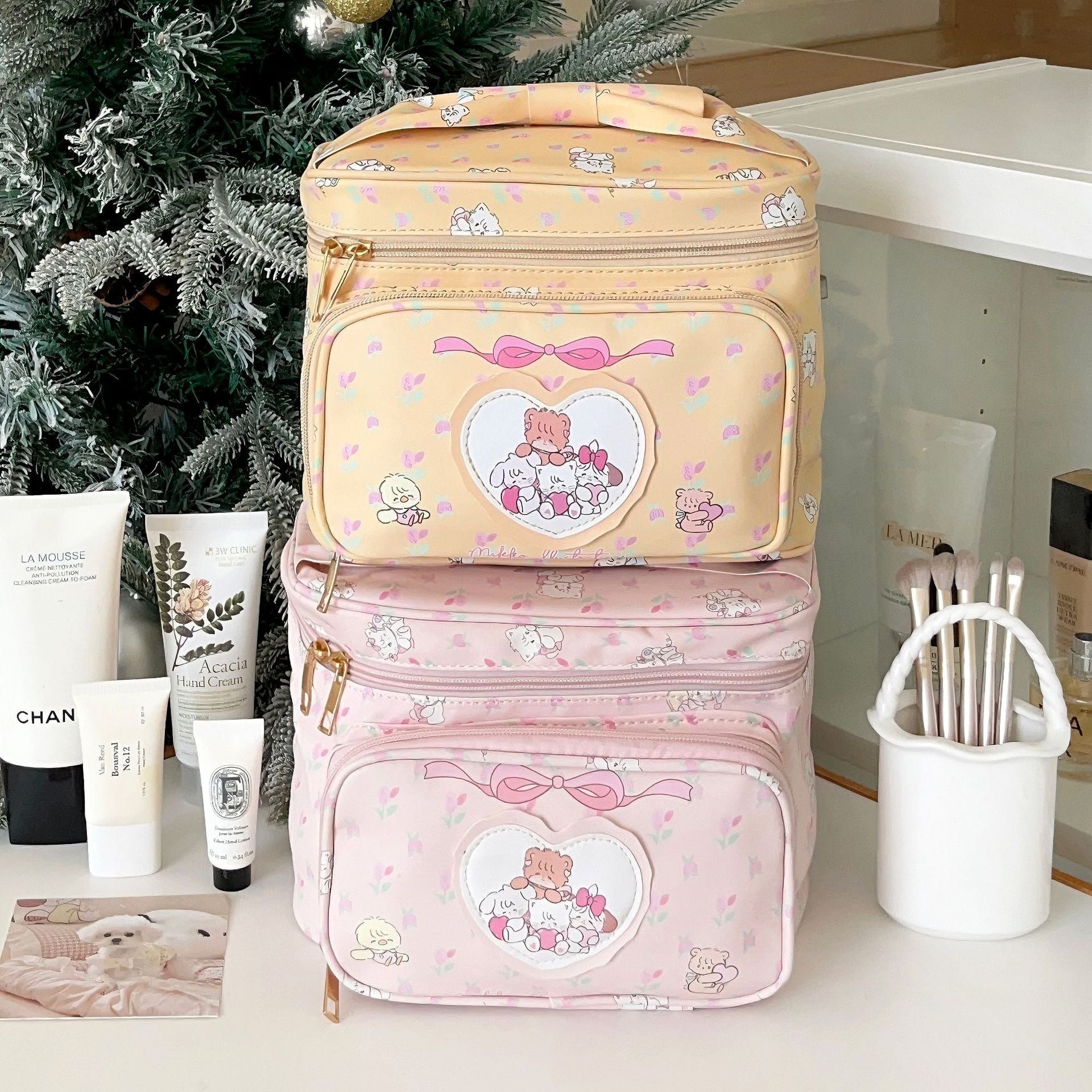 New cute princess cosmetic bag female mikko girl heart storage bag large capacity travel square portable