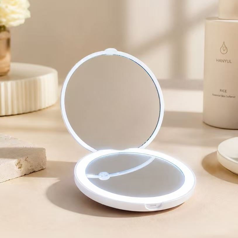 Mikko mini pocket double-sided vanity mirror portable body mirror flip-top vanity mirror small mirror triple magnifying glass