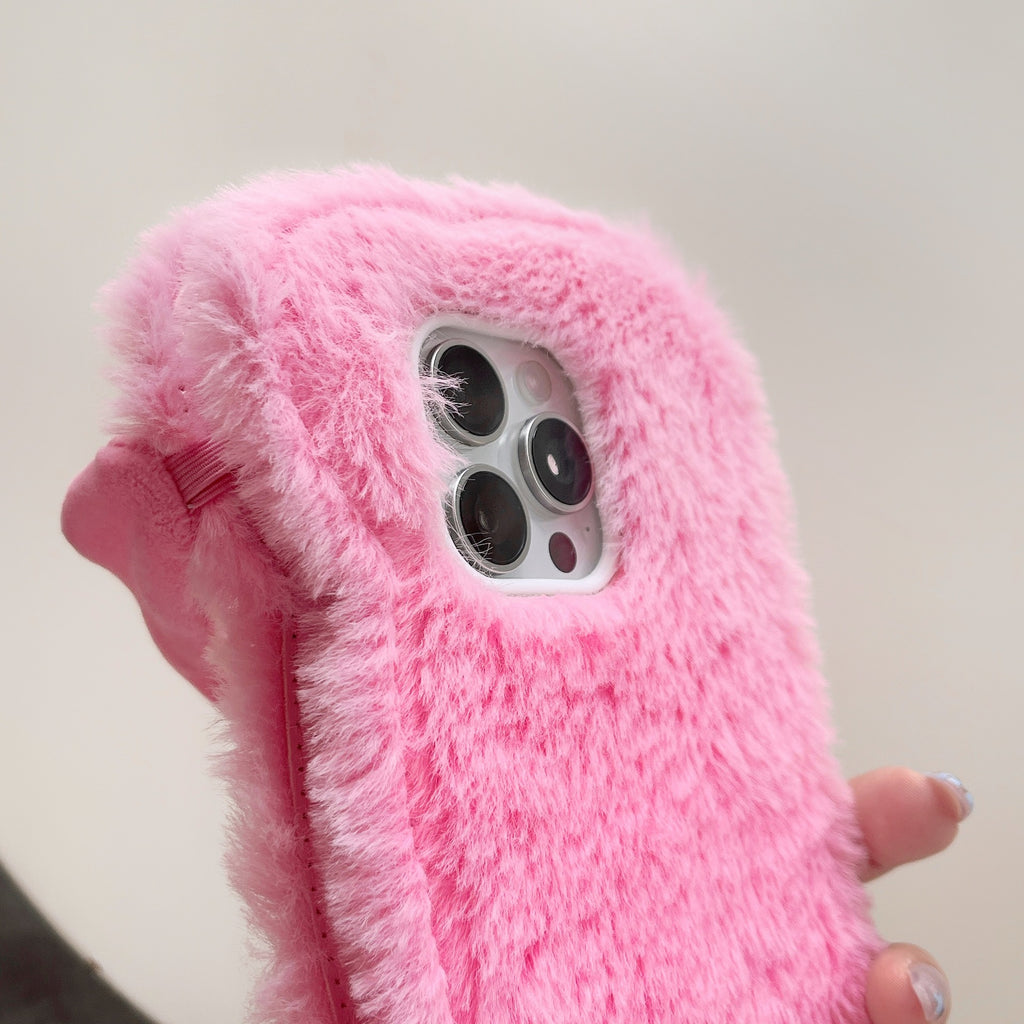Plush rose red HK flip tote bag design for iPhone
