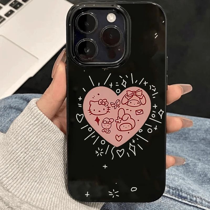 Love Sanrio is suitable for Apple 17PROMAX mobile phone case iPhone16 creative 15 large holes 14 soft case 13