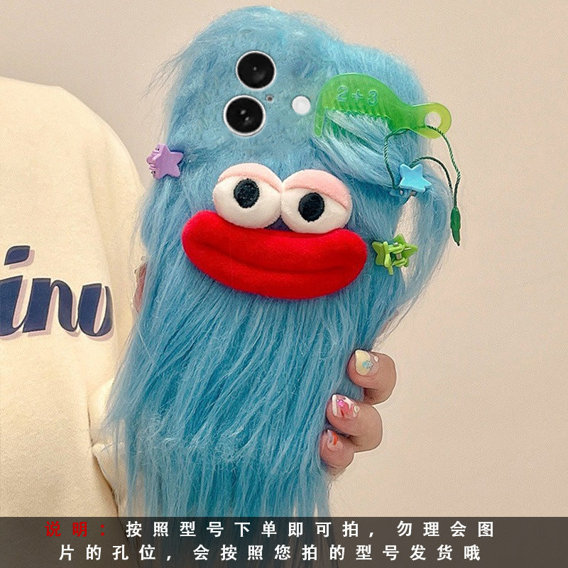 Plush fish man design phone case for iphone
