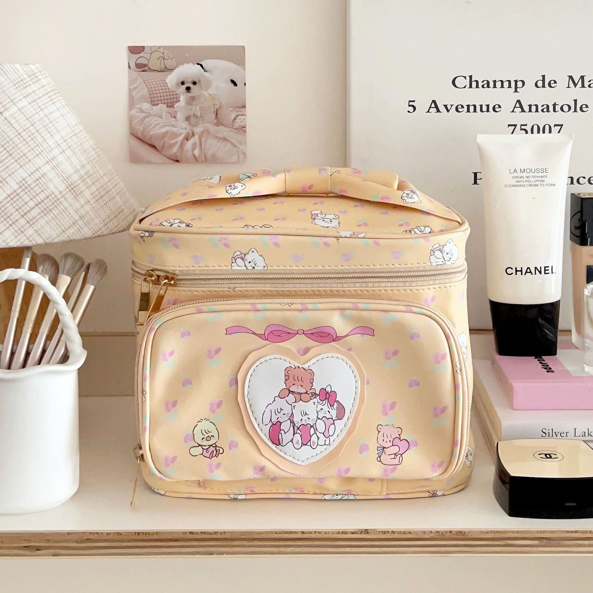 New cute princess cosmetic bag female mikko girl heart storage bag large capacity travel square portable