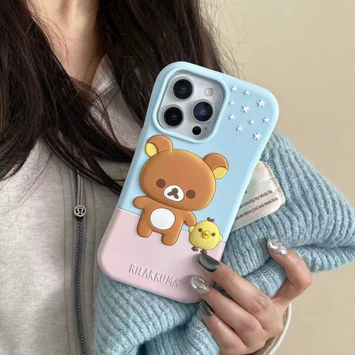 Cartoon cute small waist Kuma iphone case