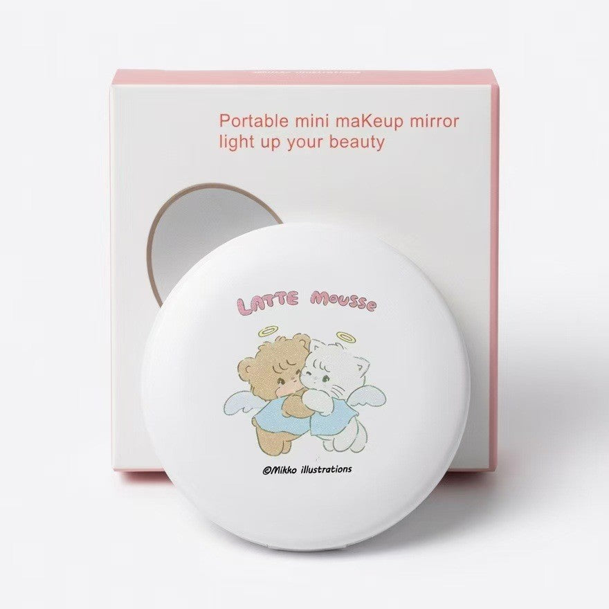 Mikko mini pocket double-sided vanity mirror portable body mirror flip-top vanity mirror small mirror triple magnifying glass