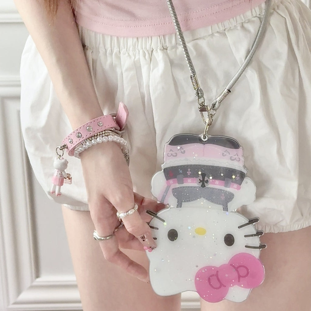 Cute Croxin HK makeup mirror lanyard for iPhone