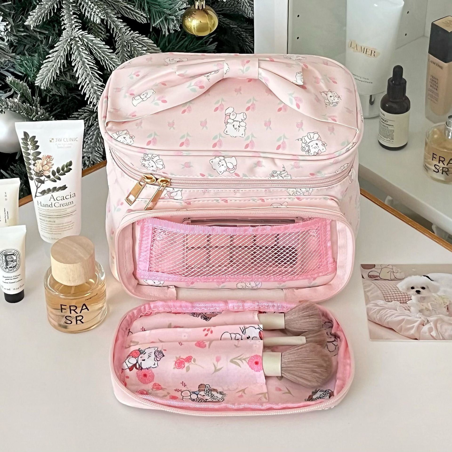 New cute princess cosmetic bag female mikko girl heart storage bag large capacity travel square portable