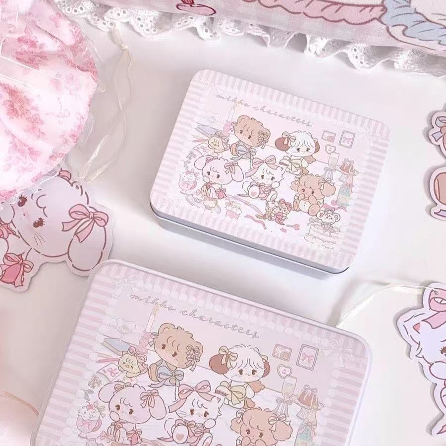 Cute Mikko storage box candy photo headrope finishing girl heart small card sticker material storage