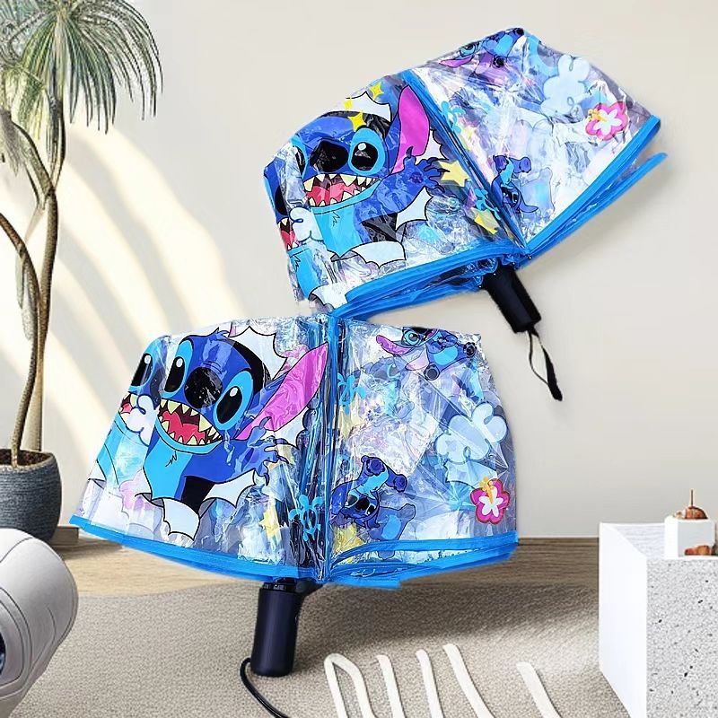 HK, Cinna, Kuromi fully automatic opening and closing transparent folding umbrella, fully automatic opening and closing