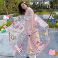 HK, Cinna, Kuromi fully automatic opening and closing transparent folding umbrella, fully automatic opening and closing