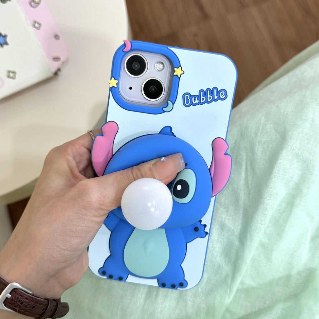 Unzip Press Blow Bubble Stitch Creative Soft Silicone Phone Case