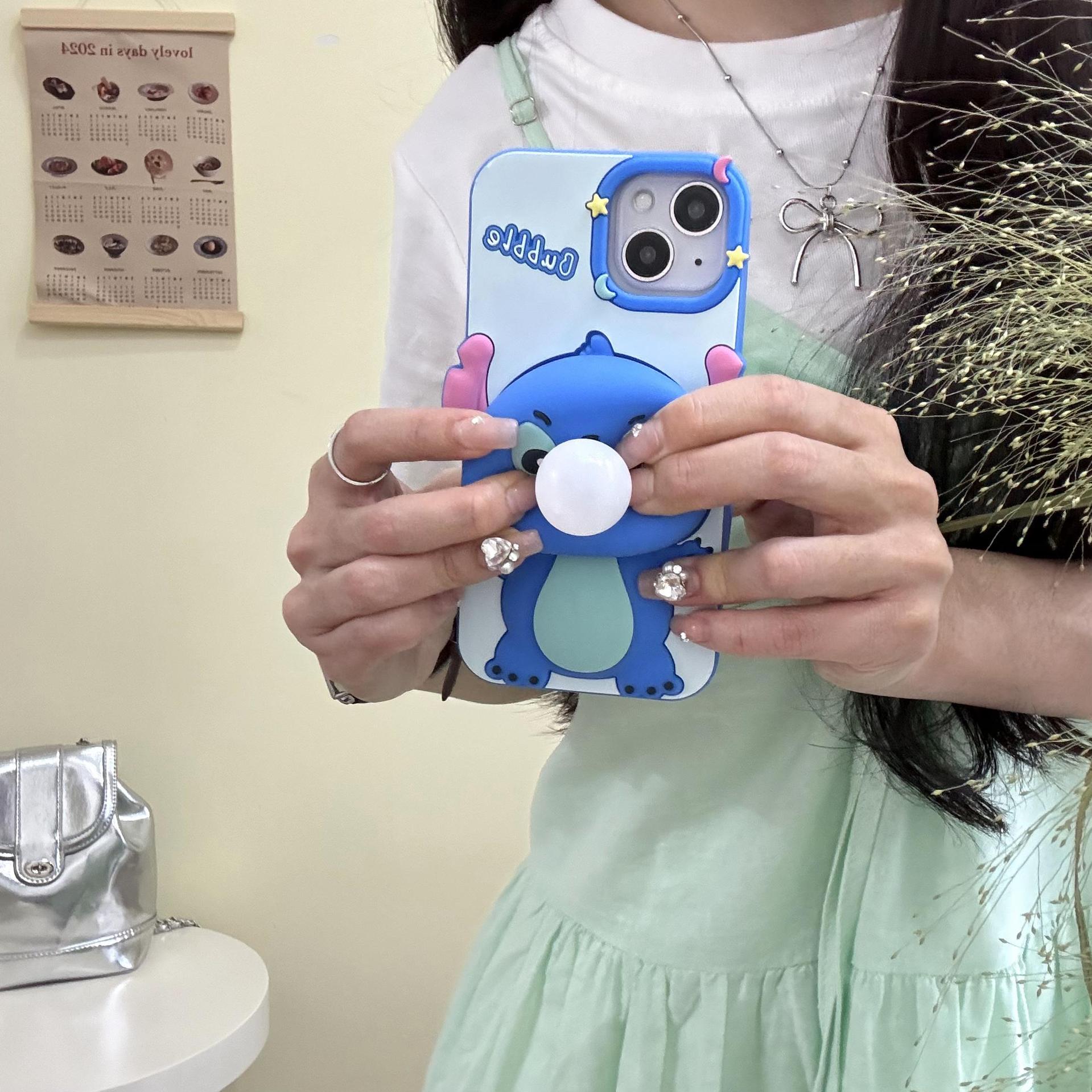 Unzip Press Blow Bubble Stitch Creative Soft Silicone Phone Case