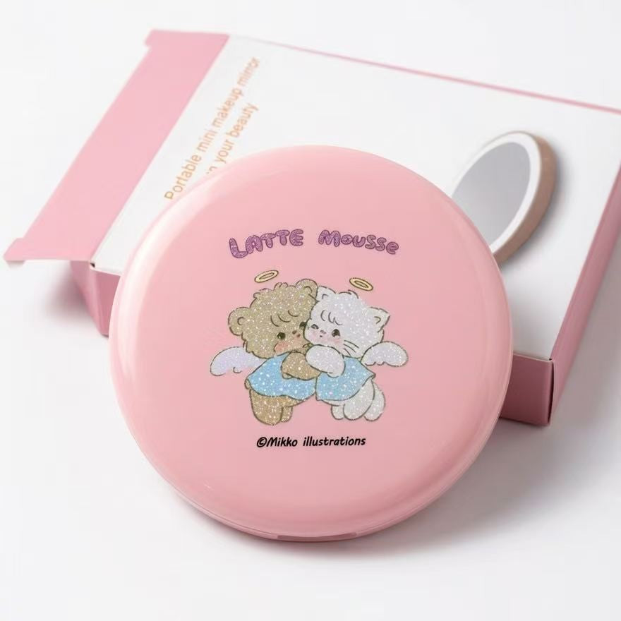 Mikko mini pocket double-sided vanity mirror portable body mirror flip-top vanity mirror small mirror triple magnifying glass